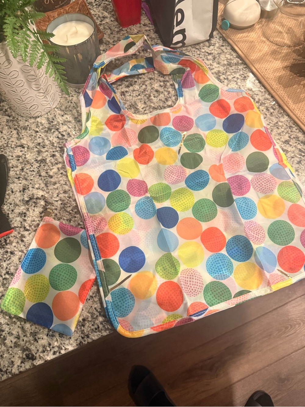 kate spade Multicolor Polka Dot Nylon Packable Tote Bag